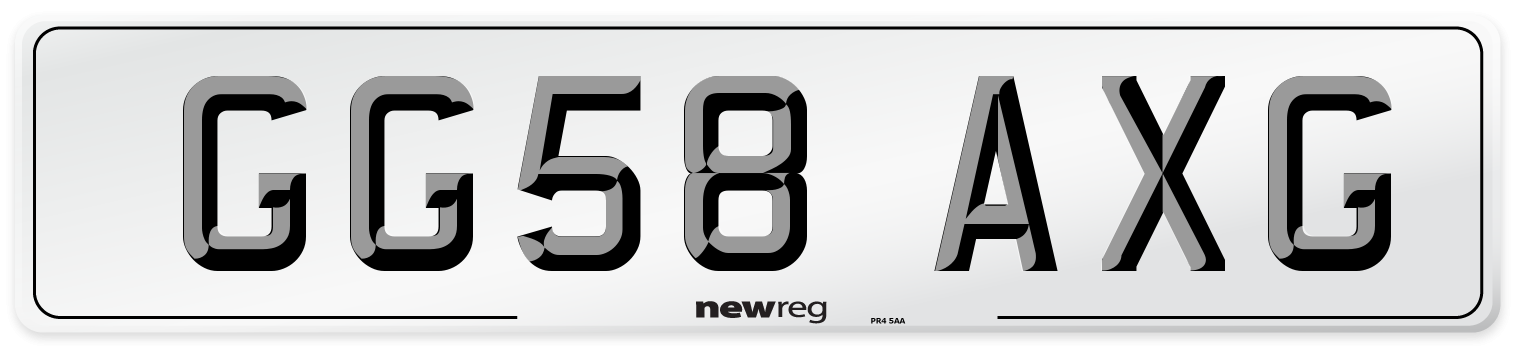 GG58 AXG Number Plate from New Reg